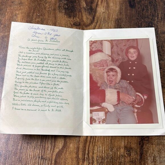 Lot of 4 vintage 1960-65 Santa & Me photo picture + card - Picture 3 of 13